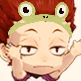 Tendou Satori from Haikyuu looking up with a maple leaf on his head