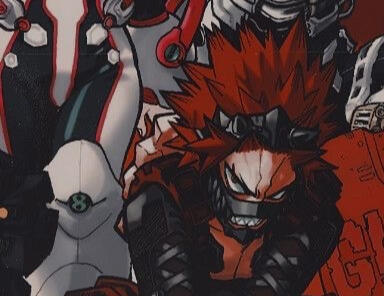 Kirishima Eijirou from My Hero Academia crouching menacingly